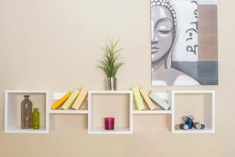 Hanging Wall Shelf Solid Pine White Junco 285 | Modern Design | 33 x 162 x 20 cm | 2 Shelves
