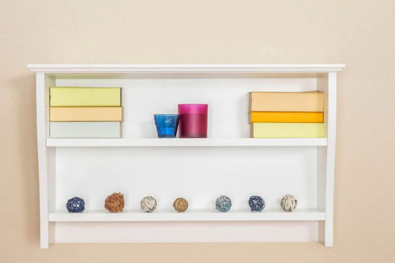 Wall Shelf Solid Pine White | Junco 339 | Modern Hanging Shelf | 48 x 81 x 24 cm