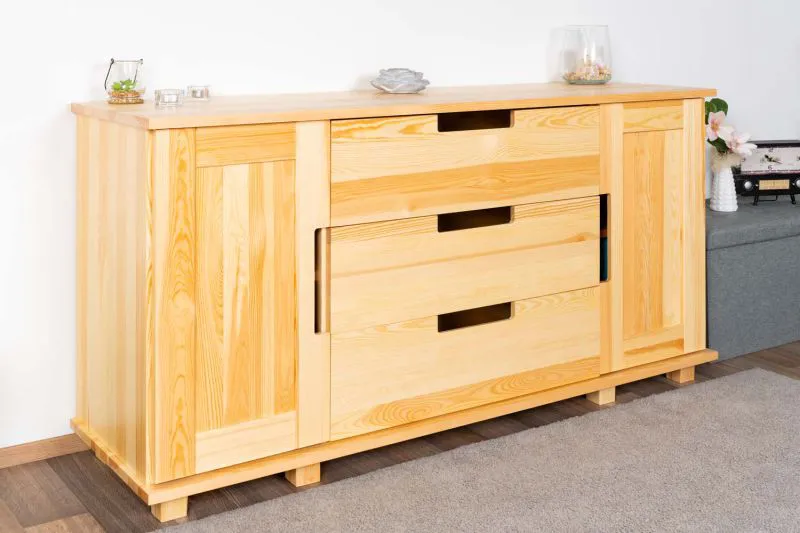 Chest of Drawers Solid Pine Solid Wood Natural 004 | 80 x 160 x 47 cm | Modern Design, Spacious Storage