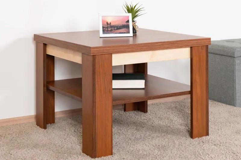 Pasuruan 17 Coffee Table | Walnut/Maple Finish | 67 x 67 x 50 cm | Modern Design