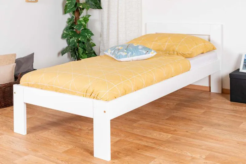 White Children's Bed | Modern Youth Bed Solid Pine 74 | Includes Slatted Frame | 90 x 200 cm | High Quality Finish