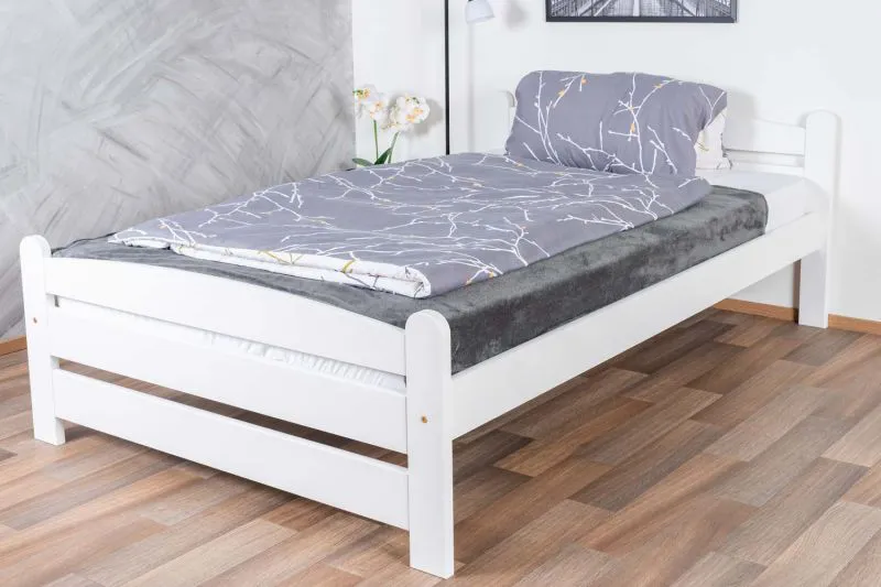 Modern Children's Bed | White Solid Pine | 120 x 200 cm | Includes Slatted Frame | Sturdy & Durable