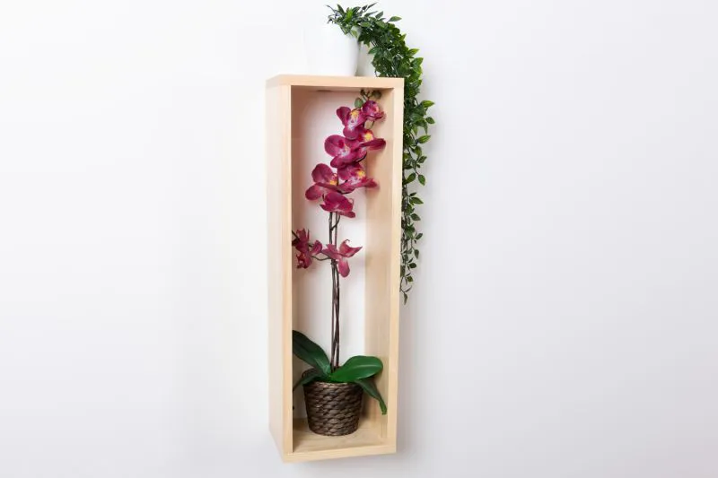 Wall shelf solid, natural pine wood Junco 292 - Dimensions 80 x 25 x 20 cm