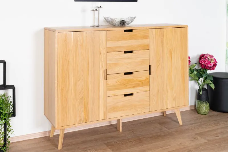 Chest of Drawers Solid Oak Natural Aurornis 46 | Modern Design | 104 x 142 x 40 cm