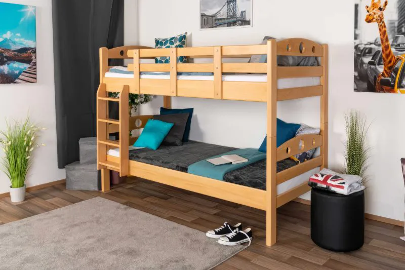 Bunk Bed Easy Premium Line K19/n | Solid Beech Wood | Natural Finish | Convertible | 90 x 190 cm