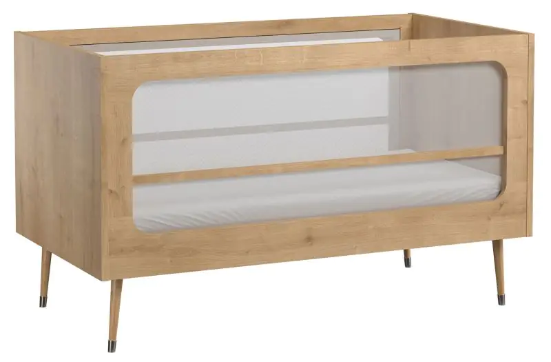 Baby bed / Kid bed Peetu 04, Colour: Oak - Lying area: 70 x 140 cm (W x L)