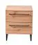 Bedside Cabinet with Two Drawers Crina 07 | Artisan Oak | Black Handles & Legs | 54 x 45.5 x 35 cm | ABS Edge Protection