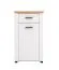 Shoe Cabinet with Drawer Banat 21 | Artisan Oak & White Matt | 3 Compartments | 105 x 60.5 x 41 cm | Black Handles & Legs