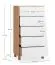 Narrow Chest of Drawers | 5 Drawers | Beige | Soft-Close | 62.5 x 47 x 112 cm | White Handles | Minimalist Design