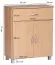 Small Chest of Drawers Beech/Grey | 75 x 60 x 30 cm | Versatile Storage | Adjustable Shelf
