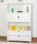 158cm Drawer Bookcase Junco 47A, solid pine, white finish - H158 x W100 x D42 cm