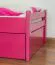 Children's Bed / Youth Bed Easy Premium Line K1/2h | 2nd Berth & Cover Panels | 90 x 200 cm Solid Beech Pink Lacquered