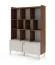 Shelf | color: cashmere / Alba walnut | bookcase | 1 revolving door | 1 drawer | 10 compartments | 113 x 42 x 160 cm | push-to-open function