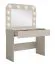 Dressing table with mirror | LED lighting | Beige-cashmere | 100 x 43 x 143 cm | 1 drawer | Push-to-open system | Himara 01