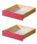 Drawer for kid bed Milo 30, Colour: Nature / Pink, solid wood - Measurements: 15 x 86 x 78 cm (H x W x D)