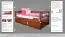 Single bed "Easy Premium Line" K1/h/s incl. trundle bed frame and cover plates, solid beech wood, cherry-coloured - 90 x 200 cm