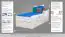 Children's bed "Easy Premium Line" K1/h with trundle bed frame and 2 cover plates, beech wood, solid, white - 90 x 200 cm
