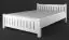 Double bed / Guest bed, solid pine wood, White, Lagopus 34 - Measurements: 160 x 200 cm (W x L)