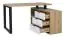 Desk "Merosina" 03, Colour: Oak Artisan / Black / White - Measurements: 75 x 135 x 115 cm (H x W x D)