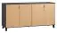 Dresser Leoncho 30, Colour: Black / Oak - Measurements: 78 x 160 x 47 cm (h x w x d)