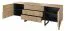 Chest of Drawers Slatina 09 | Oak / Black | Part Solid Wood | 71 x 190 x 45 cm | Modern Push-to-Open Storage
