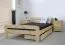 Single bed / guest bed solid pine wood natural A6, incl. slatted frame - dimensions 140 x 200 cm