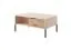 Bright coffee table with two drawers Fouchana 07, color: Beige / Viking oak - Dimensions: 44 x 97 x 60 cm (H x W x D)