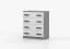 Smolikas 16 Chest of Drawers | 80 cm Wide | White & Gray | 4 Spacious Drawers | Gray Wooden Handles | 90 x 80 x 40 cm | Children & Youth