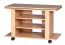 TV Table on Castors, Beech Color | 51 x 75 x 38 cm | 360° Rotatable Top Plate | Modern Space-Saving Design