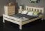 Teenage bed solid, natural pine wood A26, including slatted frame - Measurements 160 x 200 cm