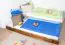 Trundle bed / second mattress base for bed - solid pine, walnut-colored 003- Dimensions 18.50 x 198 x 95 cm (H x W x D)
