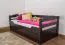 Children's bed / Functional bed "Easy Premium Line" K1/h/s incl. trundle bed frame and cover plates, solid beech wood, chocolate brown - 90 x 200 cm