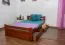 Single bed / guest bed "Easy Premium Line" K4 incl. 2 drawers and 1 cover panel, 120 x 200 cm solid beech wood cherry-colored