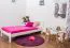 Single bed / guest bed solid pine wood white lacquered A27, incl. slatted frame - dimensions 90 x 200 cm