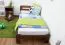 Single bed / guest bed solid pine walnut A5, incl. slatted frame - dimensions 90 x 200 cm