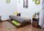 Futon bed / solid wood bed solid pine walnut A9, incl. slatted frame - dimensions 90 x 200 cm