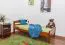 Children's Bed / Youth Bed Easy Premium Line K1/2n | Solid Beech Wood | Cherry Red Lacquered | 90 x 200 cm Mattress Base