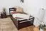 Children's Bed & Youth Bed Easy Premium Line K1/2h | 2nd Berth & 2 Cover Panels | 90 x 200 cm Solid Beech | Chocolate Brown