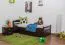 Children's Bed & Youth Bed Easy Premium Line K1/2h | 2nd Berth & 2 Cover Panels | 90 x 200 cm Solid Beech | Chocolate Brown