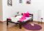 Single bed/ guest bed "Easy Premium Line" K4, 120 x 200 cm solid beech wood chocolate brown lacquered