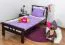 Children's bed / youth bed "Easy Premium Line" K8, solid beech wood, chocolate brown lacquered - mattress base: 90 x 190 cm