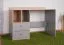Modern desk with 2 drawers and 2 open compartments, 83 x 120 x 55 cm, oak / gray, teen bedroom desk, black handles, ABS edges