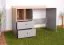 Modern desk with 2 drawers and 2 open compartments, 83 x 120 x 55 cm, oak / gray, teen bedroom desk, black handles, ABS edges