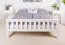 Double bed / guest bed solid pine wood white lacquered A28, incl. slatted frame - dimensions 160 x 200 cm 
