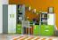 Children's Wall Shelf Renton 16 | Platinum Grey, White & Green | 27 x 27 x 20 cm | Modern Suspended Rack