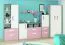 Children's Wall Shelf Renton 15 | Platinum Grey, White & Powder Pink | 15 x 92 x 20 cm | Modern Suspended Rack