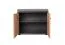 Ringerike 14 Shoe Cabinet with Seat Cushion, Color: Anthracite / Artisan Oak - Dimensions: 53 x 60 x 32 cm (H x W x D), with two compartments