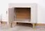 Robust bedside cabinet with one compartment Barbe 33, handles: gold, with one door, ABS edge protection, color: cashmere, dimensions: 46.5 x 48 x 36 cm, high-quality workmanship