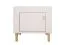 Robust bedside cabinet with one compartment Barbe 33, handles: gold, with one door, ABS edge protection, color: cashmere, dimensions: 46.5 x 48 x 36 cm, high-quality workmanship