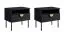 Set of 2 Amfipoli 09 Bedside Cabinets | Soft-Close | Black Wood Structure | 1 Drawer | 45.5 x 50 x 43.5 cm